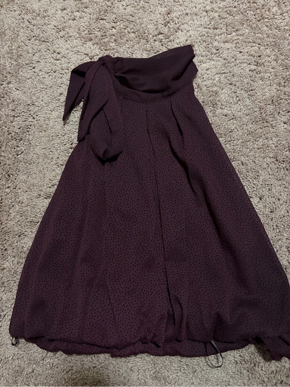 Zara Plum Tie-Shoulder Top